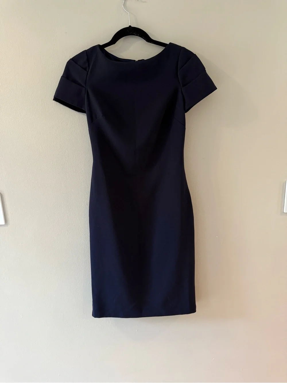 Vince Camuto Navy Short-Sleeve Sheath Dress